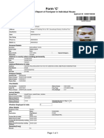 Form 'C': Arrival Report of Foreigner in Individual House