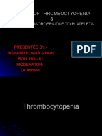 Causes of Thromboctyopenia &