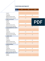 Business Budget Template 06