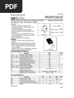 Irg4Pc50Ud: Insulated Gate Bipolar Transistor With Ultrafast Soft Recovery Diode Ultrafast Copack Igbt