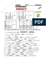 Present Perfect: Grammar Worksheet