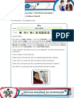 Learning Activity 1 / Actividad de Aprendizaje 1 Evidence: My Profile / Evidencia: Mi Perfil