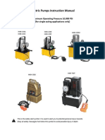 Electric Pumps Instruction Manual: Maximum Operating Pressure 10,000 PSI (For Single Acting Applications Only)