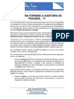 Auditoria Forense o Auditoria de Fraudes