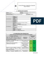 Información General: Formato Planeación, Seguimiento y Evaluación Etapa Productiva