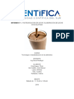 Pasteurización de Leche. Elaboración de Leche Chocolatada