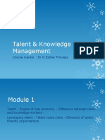 Talent & Knowledge Management: Course Mentor: DR G Esther Princess