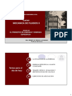 Curso: Mecanica de Fluidos Ii: El Principio de Energia Y Energia Especifica