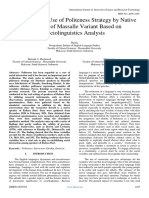 The Pervasive Use of Politeness Strategy by Native Durinese of Massalle Variant Based On Sociolinguistics Analysis