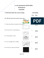 Geography: Semester One Examination (2019-2020) Kindergarten