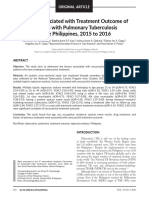 Factors Associated With Treatment Outcome of Patients With Pulmonary Tuberculosis in The Philippines, 2015 To 2016