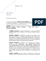 Derecho DE PETICION REALIZACION DE PROCEDIMIENTOS Y EXAMENES PARA CIRUGIA DE PROSTATA