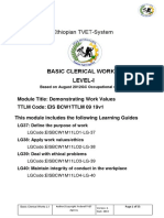 Module Title: Demonstrating Work Values Code: EIS BCW1TTLM 09 19v1 This Module Includes The Following Learning Guides