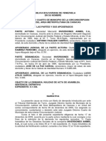 Nulidad de Acta de Asamblea - Sin Lugar Por Falta de Cualidad de La Administradora