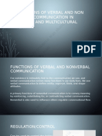 Functions of Verbal and Non Verbal Communication in Various and Multicultural Text