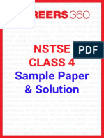 Nstse Class 4 Sampl e Paper & Sol Ut I On