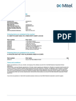 SW License Certificate: Issued by Mitel Networks Corporation