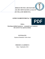 Morbimortalidad Materno - Neonatal en El Contexto Del Covid 19 en América Latina Espinoza Menendez Carlos