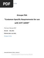 Groupe PSA "Customer-Specific Requirements For Use With IATF 16949"