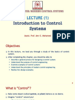 Lecture (1) : Introduction To Control Systems