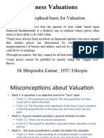 Business Valuations: A Philosophical Basis For Valuation