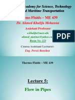 Thermo Fluids - ME 439: Arab Academy For Science, Technology and Maritime Transportation