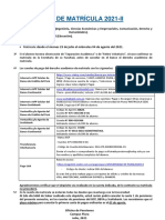 Aviso de Matricula 2021-II - Campus Piura