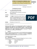 Informe de Adelanto de Materiales - Paramonga