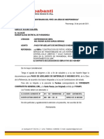 Informe de Adelanto de Materiales - Paramonga