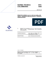 NTC 1848 2007 Pesas Clases E1, E2, F1, F2, M1, M2, M1-2, M2, M2-3 y M3 Parte 1 Requisitos Metrol+ Gicos y T+®cnicos.