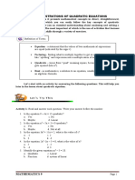 Lesson 1: Illustrations of Quadratic Equations