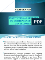 Chapter VIII Institutional Support To Entrepreneurship Development