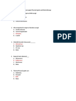 Exam Paper Physical Agents and Electrotherapy