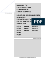 Manual of - Installation - Operation - Maintenance Light Oil and Biodiesel Burners Progressive and Fully Modulating Versions PG30 PG90 PG510 PG60 PG91 PG515 PG70 PG92 PG520 PG80 PG81