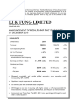 Announcement of Results For The Year Ended 31 DECEMBER 2010: (Incorporated in Bermuda With Limited Liability)