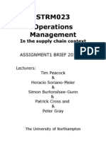 STRM023 Operations Management: in The Supply Chain Context