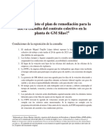 ¿En Qué Consiste El Plan de Remediación para La Nueva Consulta Del Contrato Colectivo en La Planta de GM Silao?