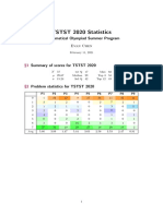 TSTST 2020 Statistics: Mathematical Olympiad Summer Program Evan Chen