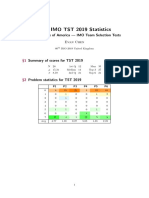 USA IMO TST 2019 Statistics: United States of America - IMO Team Selection Tests Evan Chen