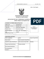 (DHA-1738) Form 8: Department of Home Affairs Republic of South Africa