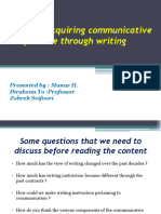 Towards Acquiring Communicative Competence Through Writing