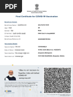 Final Certificate For COVID-19 Vaccination: Beneficiary Details