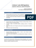 Investment Advisers' Under SEBI Regulations: The Concept, Compliances, Disclosures, Audits & Exemptions