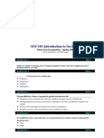 SOC101 Introduction To Sociology: Final Term Examination - Spring 2006