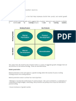 Ansoff's Product / Market Matrix