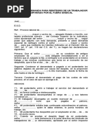 Modelo de Demanda para Reintegro de Un Trabajador Amparado P