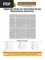 Sopa de Letras de Velocidad de Las Reacciones Químicas