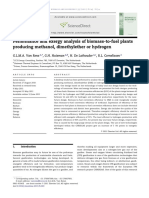 Performance and Exergy Analysis of Biomass-To-Fuel Plants Producing Methanol, Dimethylether or Hydrogen