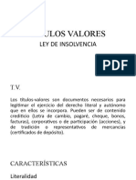 Títulos Valores y Ley de Insolvencia