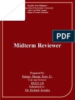 Midterm Reviewer: Prepared by Balano, Sheena Rose D. Beed 2-B Submitted To Mr. Richard Rosales